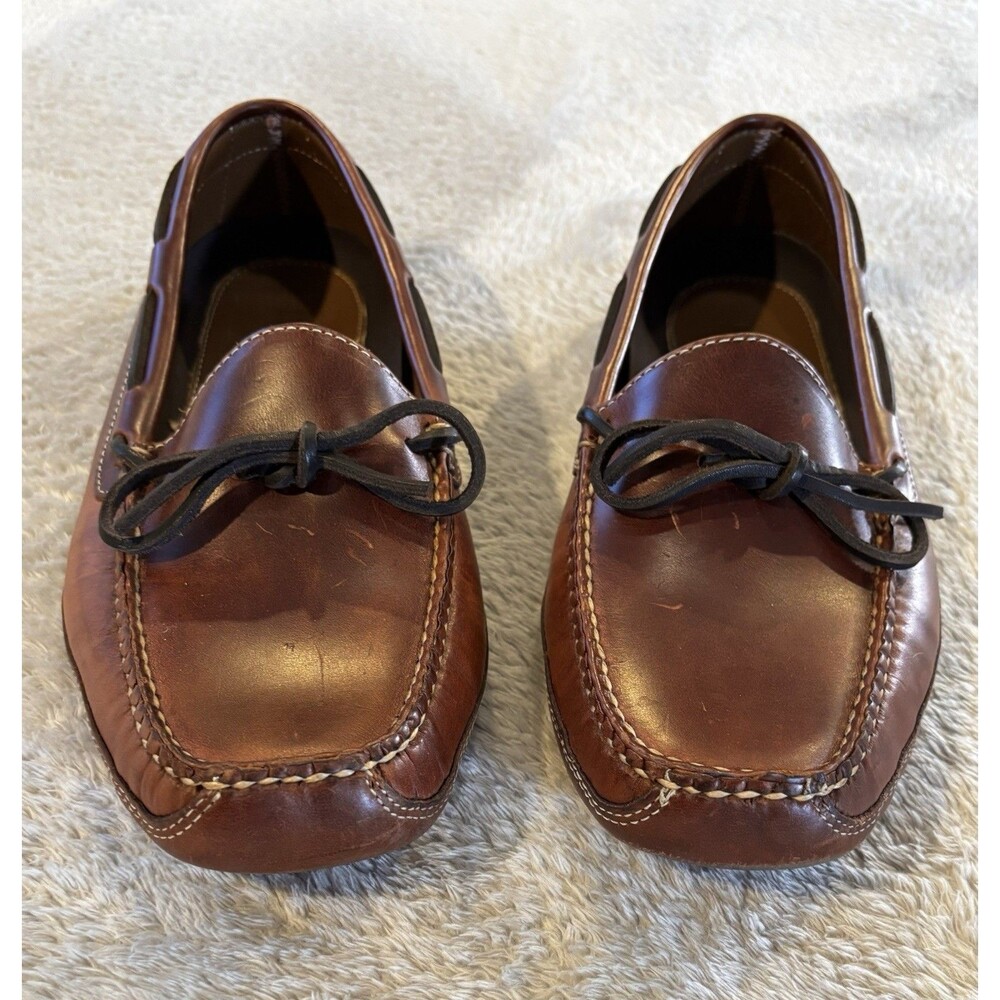 LL Bean Double Soled Moccasins Driving Shoes Slipper Leather Sz 10 Brown